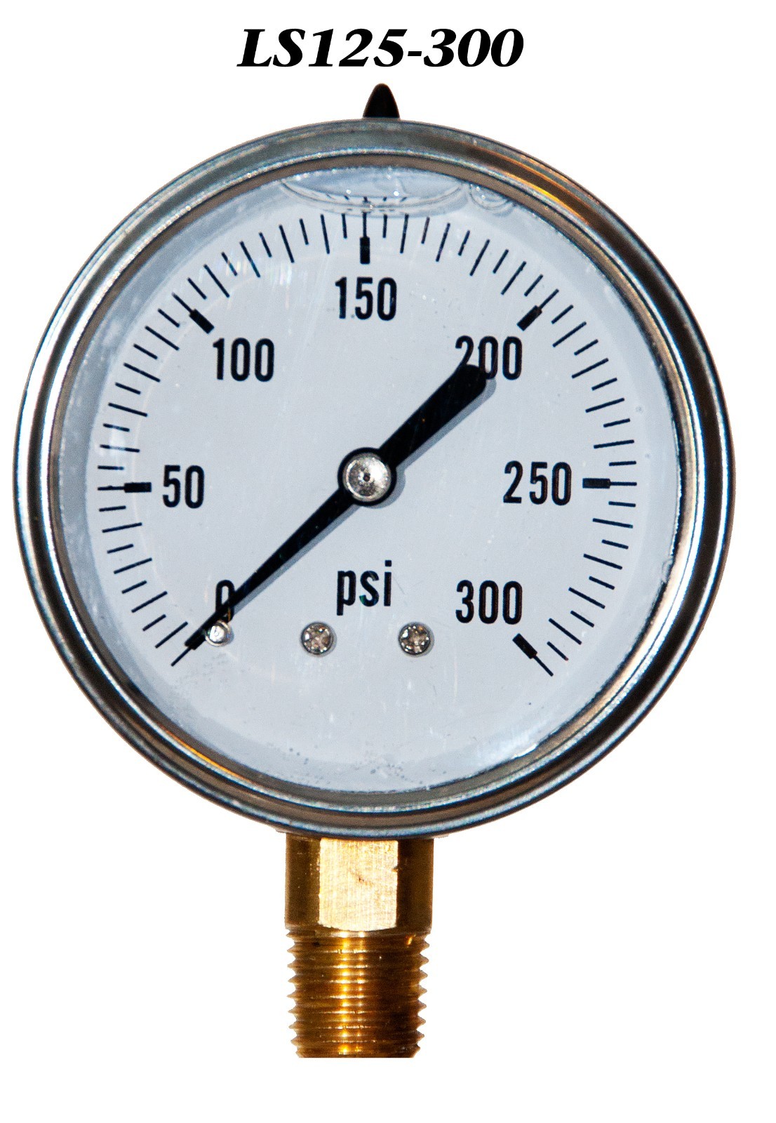 Pressure Gauge 300 PSI, Liquid Filled 2.5” Stainless Steel  1/4"  NPT LM