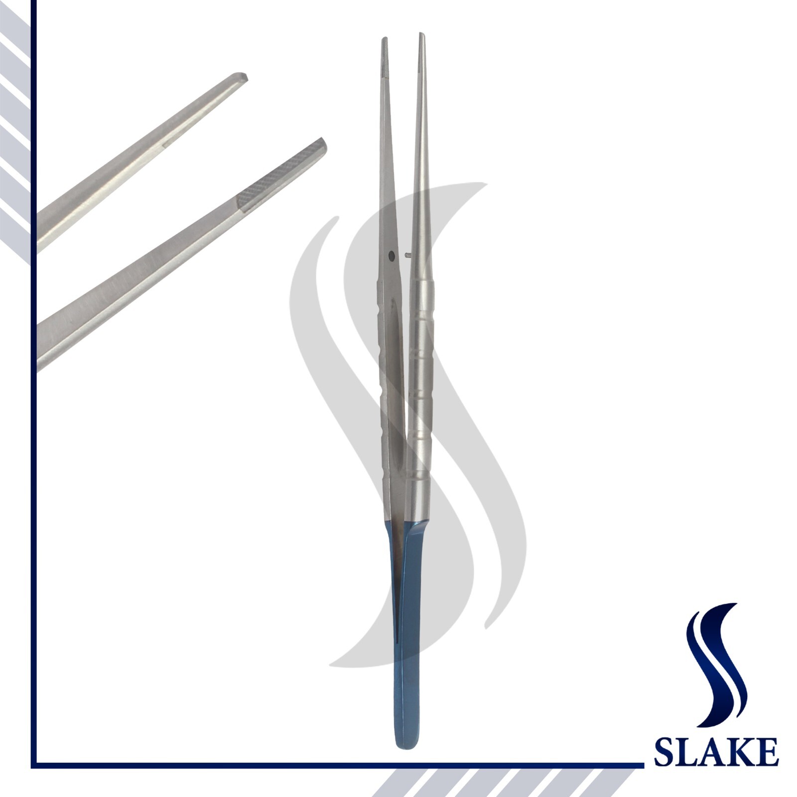 3 CASTROVIEJO Scissors Needle Holder Curved TC Forceps Dental Eye Set KIT Blue