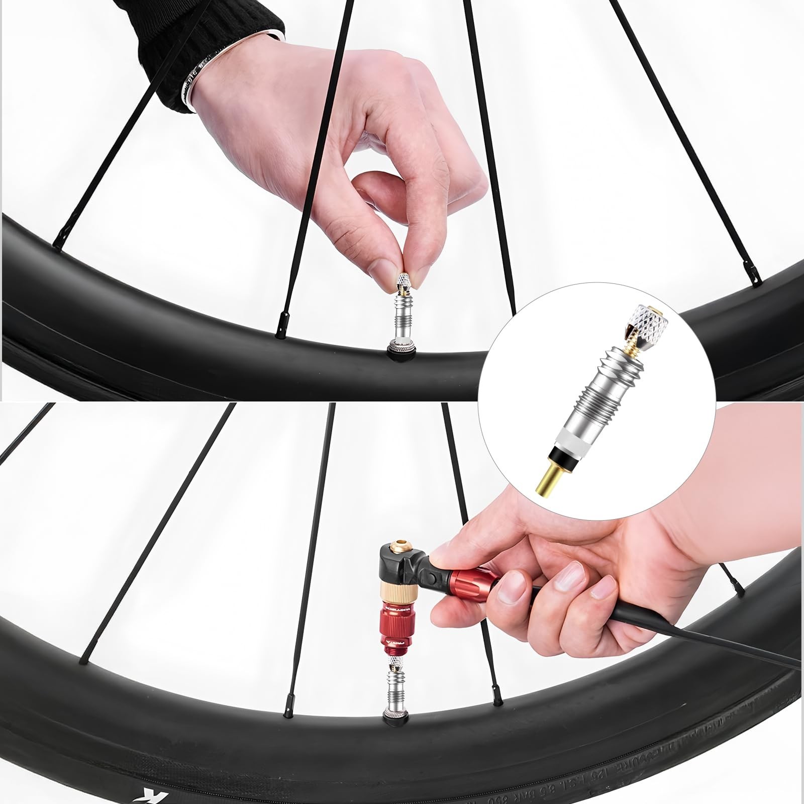 20 Pcs Professional Brass Presta Valve Core & Stem Leak-Proof Silver New