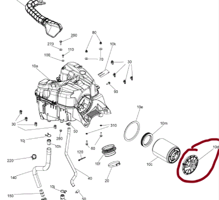 CAN-AM OUTLANDER, RENEGADE AIR BOX FILTER LID, INTAKE SILENCER CAP 715002174