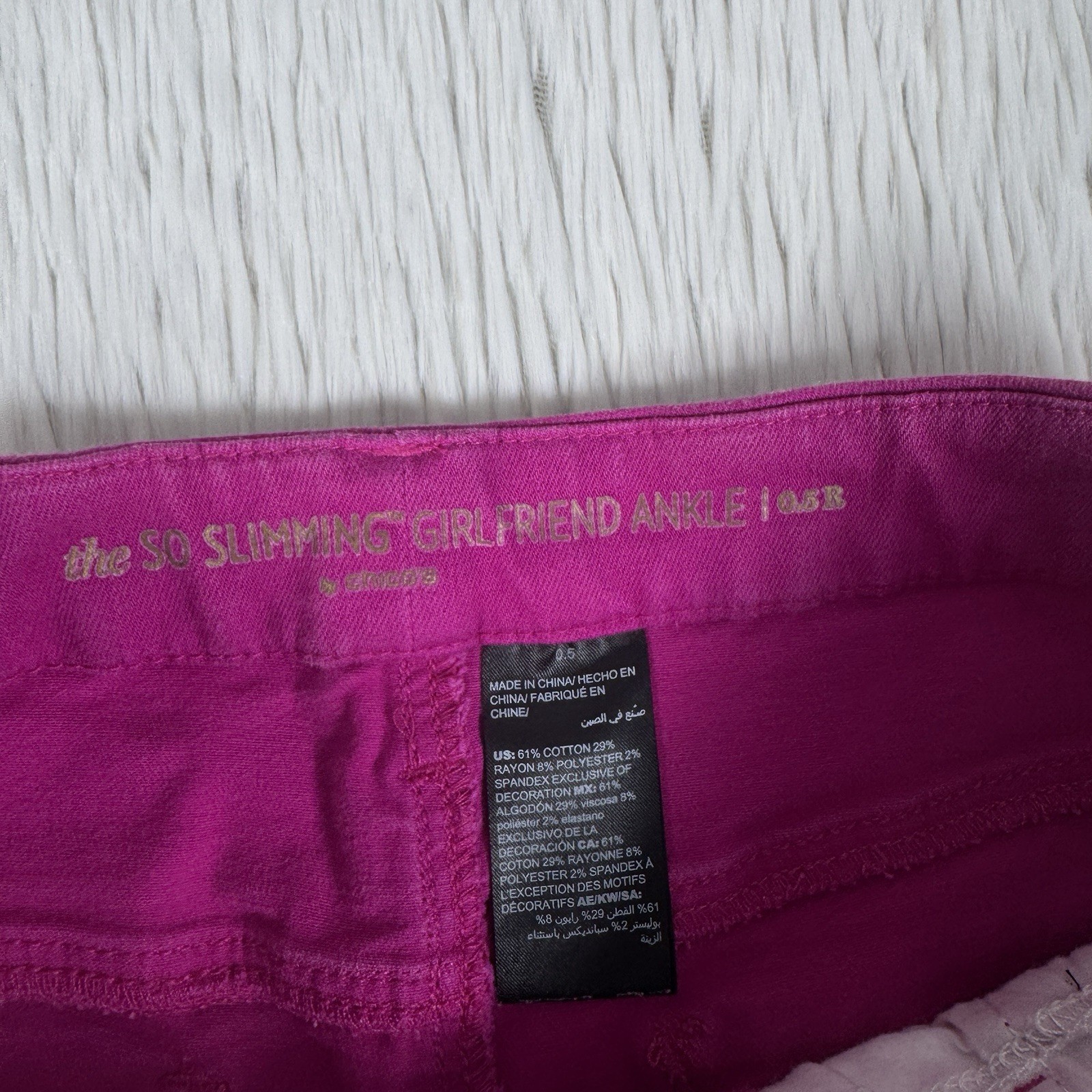 Chico's Pink The So Slimming Girlfriend Ankle Denim Jeans Women's 0.5 US 6