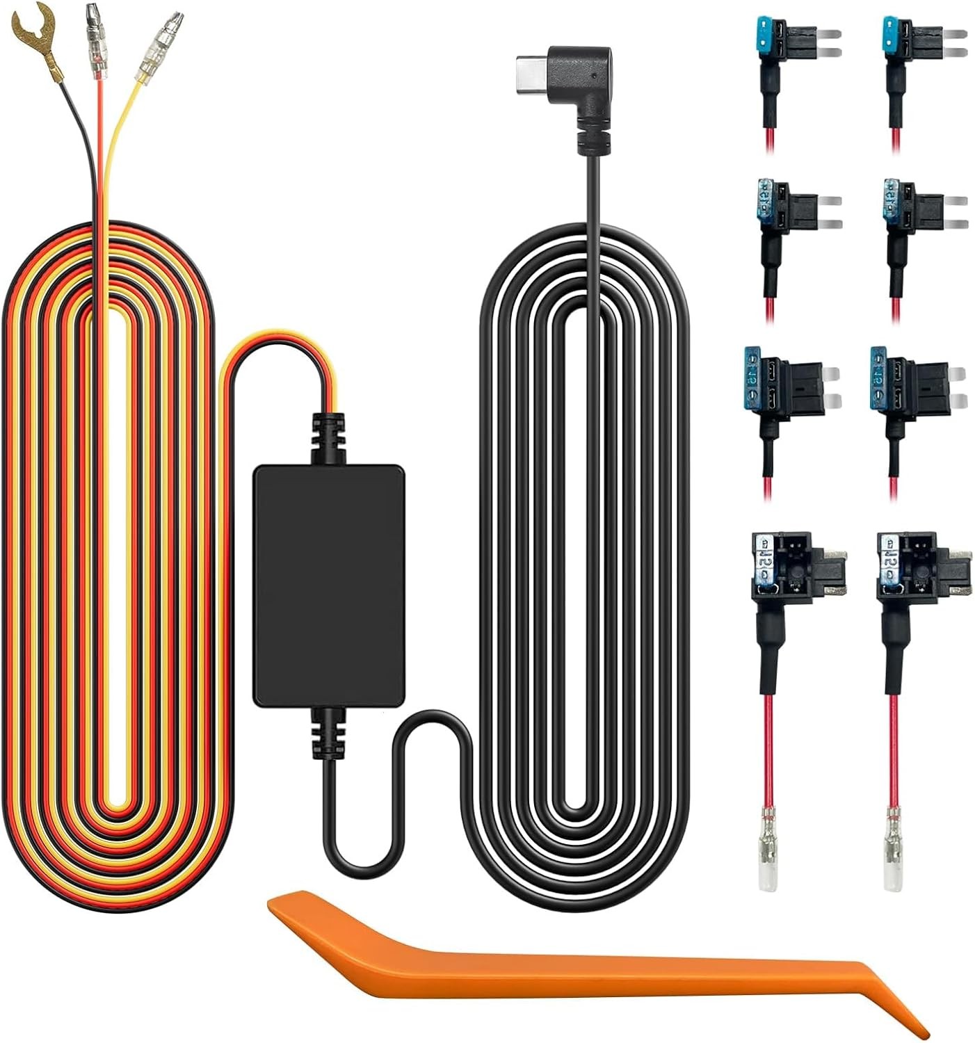 WOLFBOX USB-C 4A Hardwire Kit for Parking Mode 11.48ft with Battery Protection