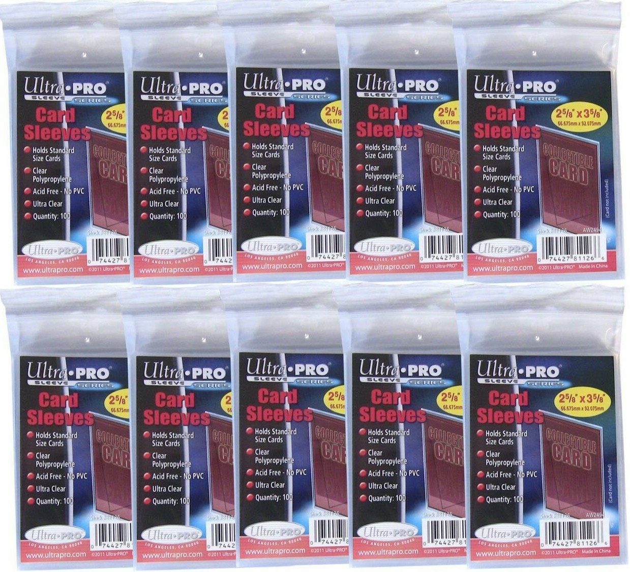 1000 Ultra Pro Standard Penny Soft Card Sleeves New Acid Free No PVC 81126