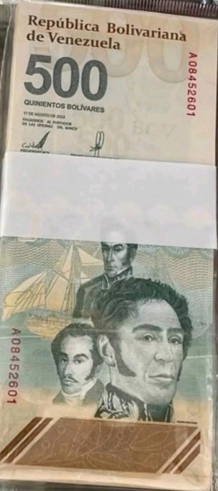 40 pcs VENEZUELA 500 DIGITALES 2023 CIR 500 Million Bolívares – W/COA