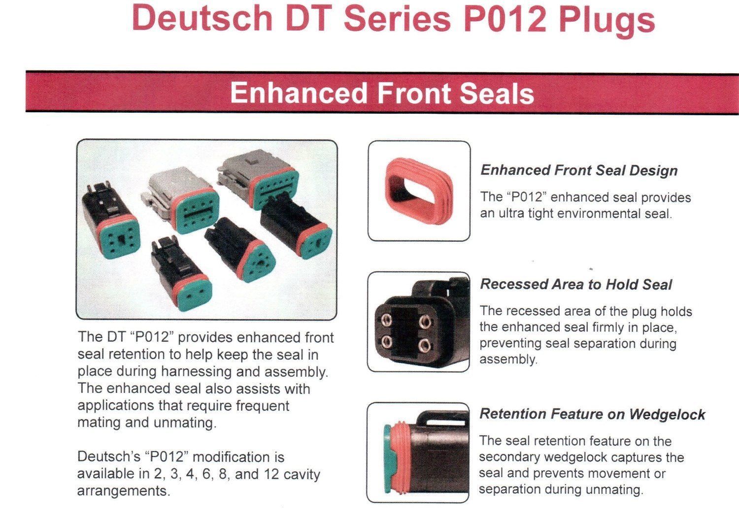 Black Deutsch DT Series 12-Pin Flange Connector Kit 14-16AWG EZ crimp pins, USA