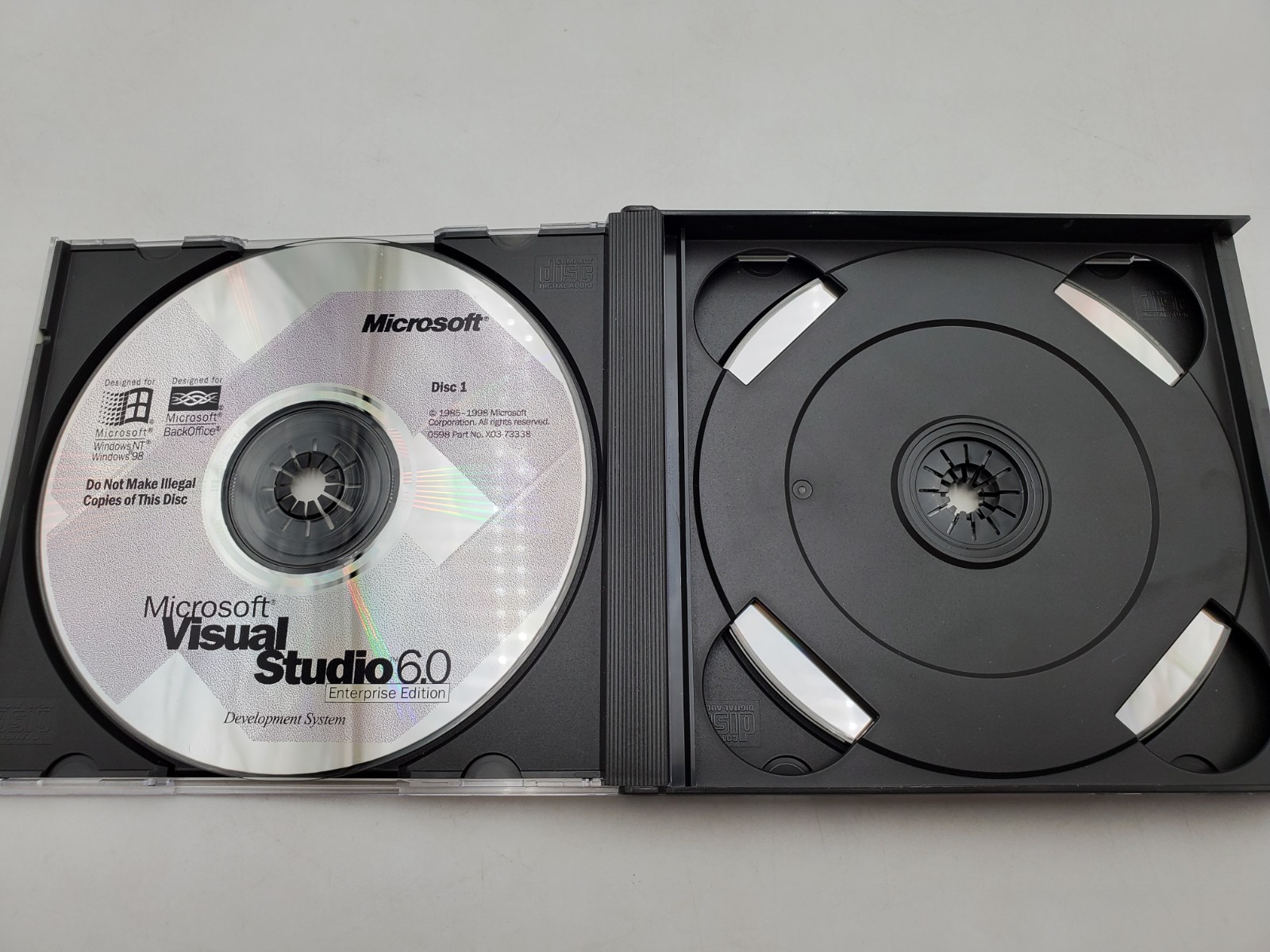 Microsoft Visual Studio 6.0 ENTERPRISE Disc 1, 2, &3 w/ CD Key Vintage