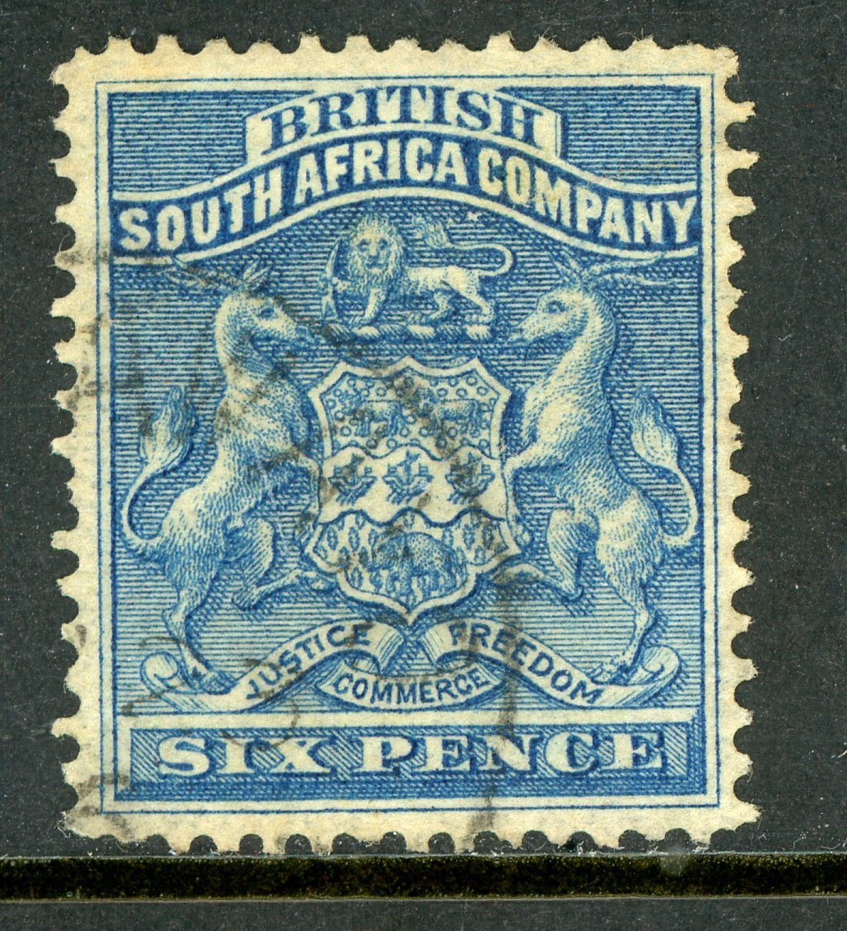 Rhodesia 1892 British QV 6p Deep Blue SG #3 VFU S558