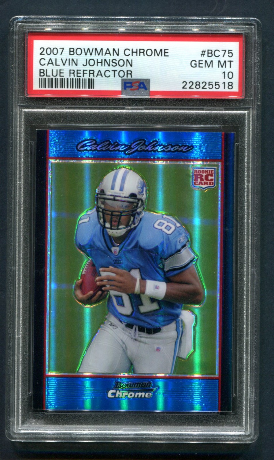 2007 Bowman Chrome Calvin Johnson Blue Refractor RC 24/150 PSA 10 GEM MINT 💎