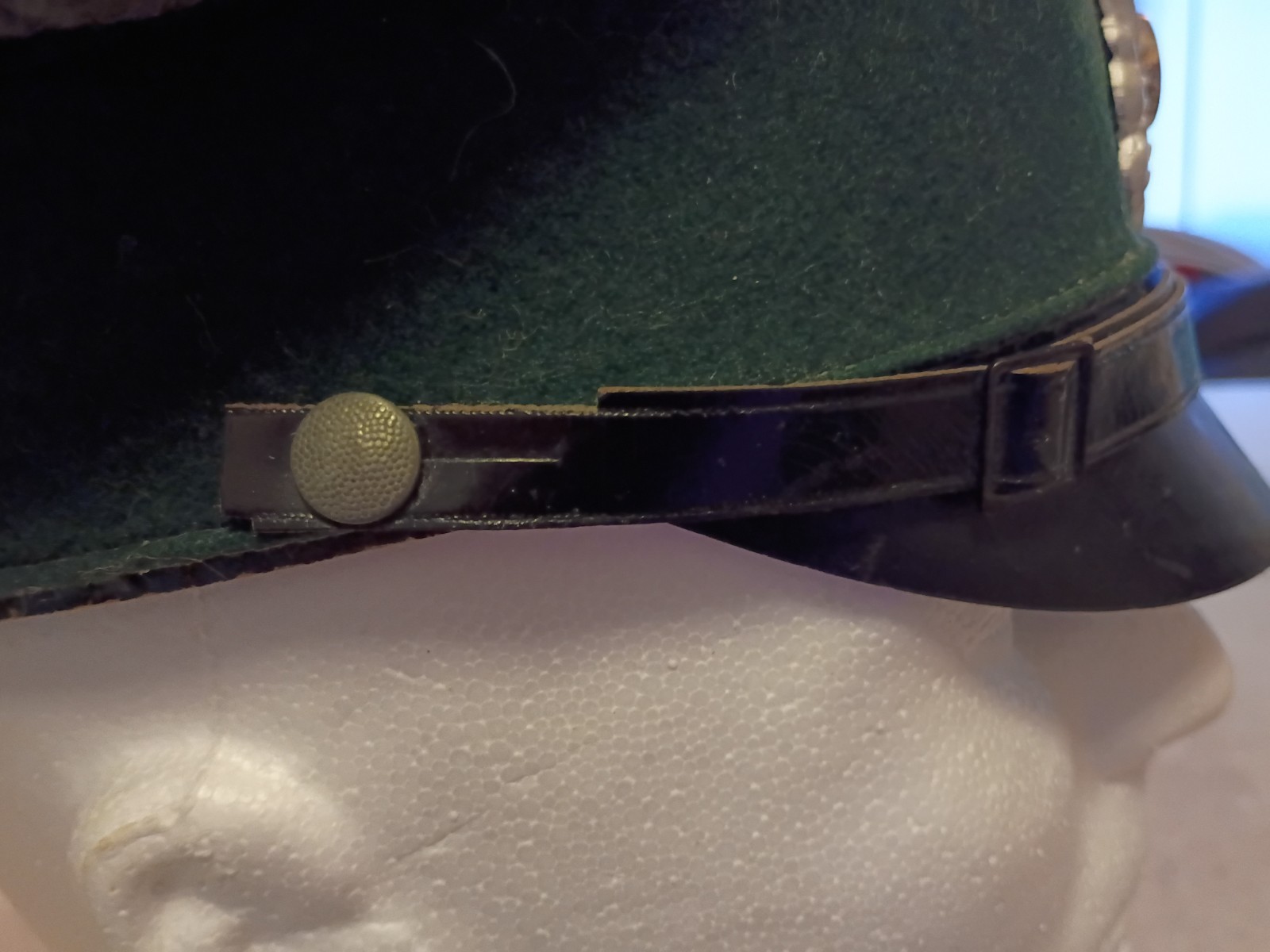 World War 2 German Customs NCO Enlisted Visor hat cap with bug bites misshaped