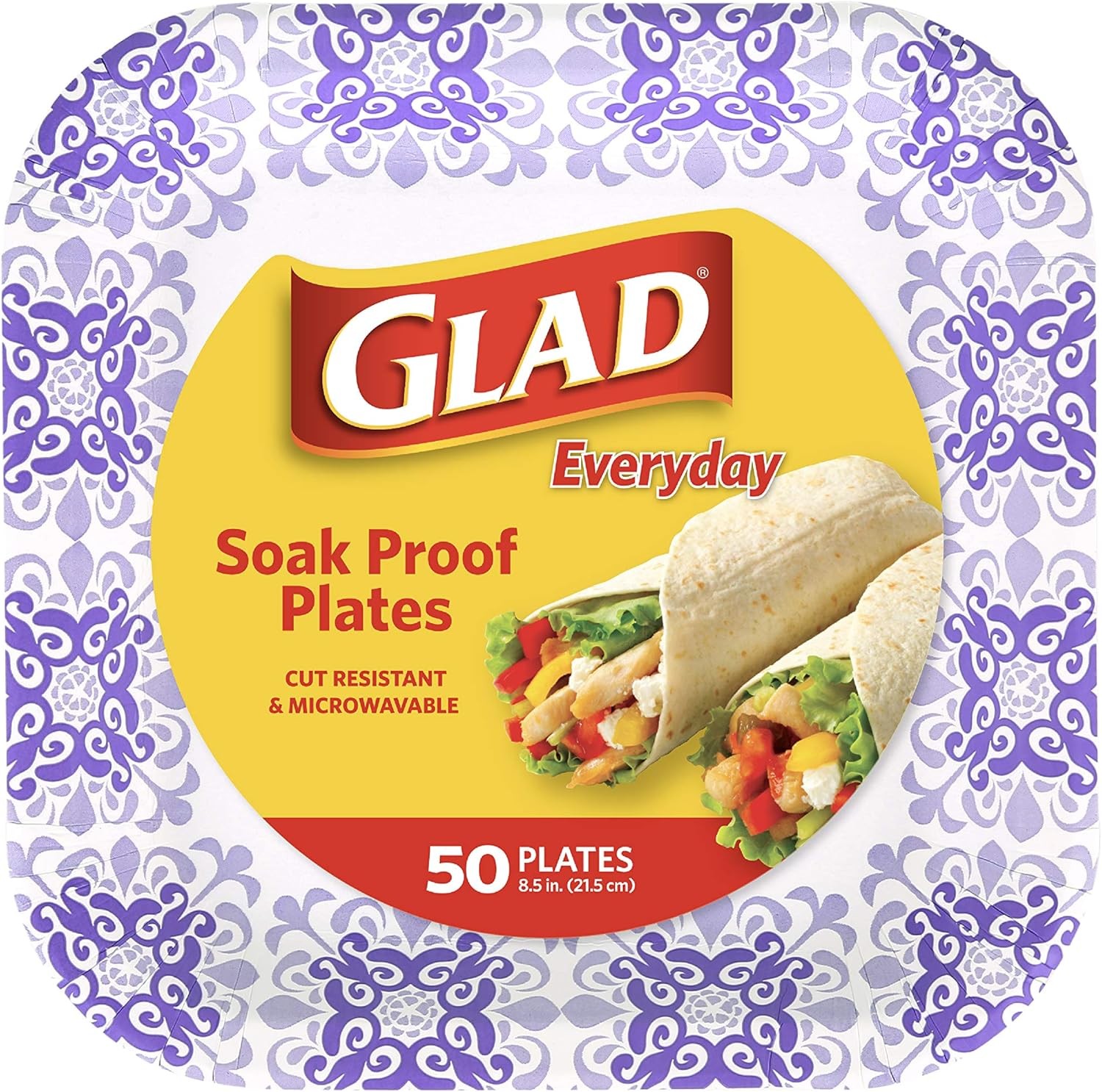 Heavy Duty Square Paper Plates for All Occasions | 8.5" Disposable 50
