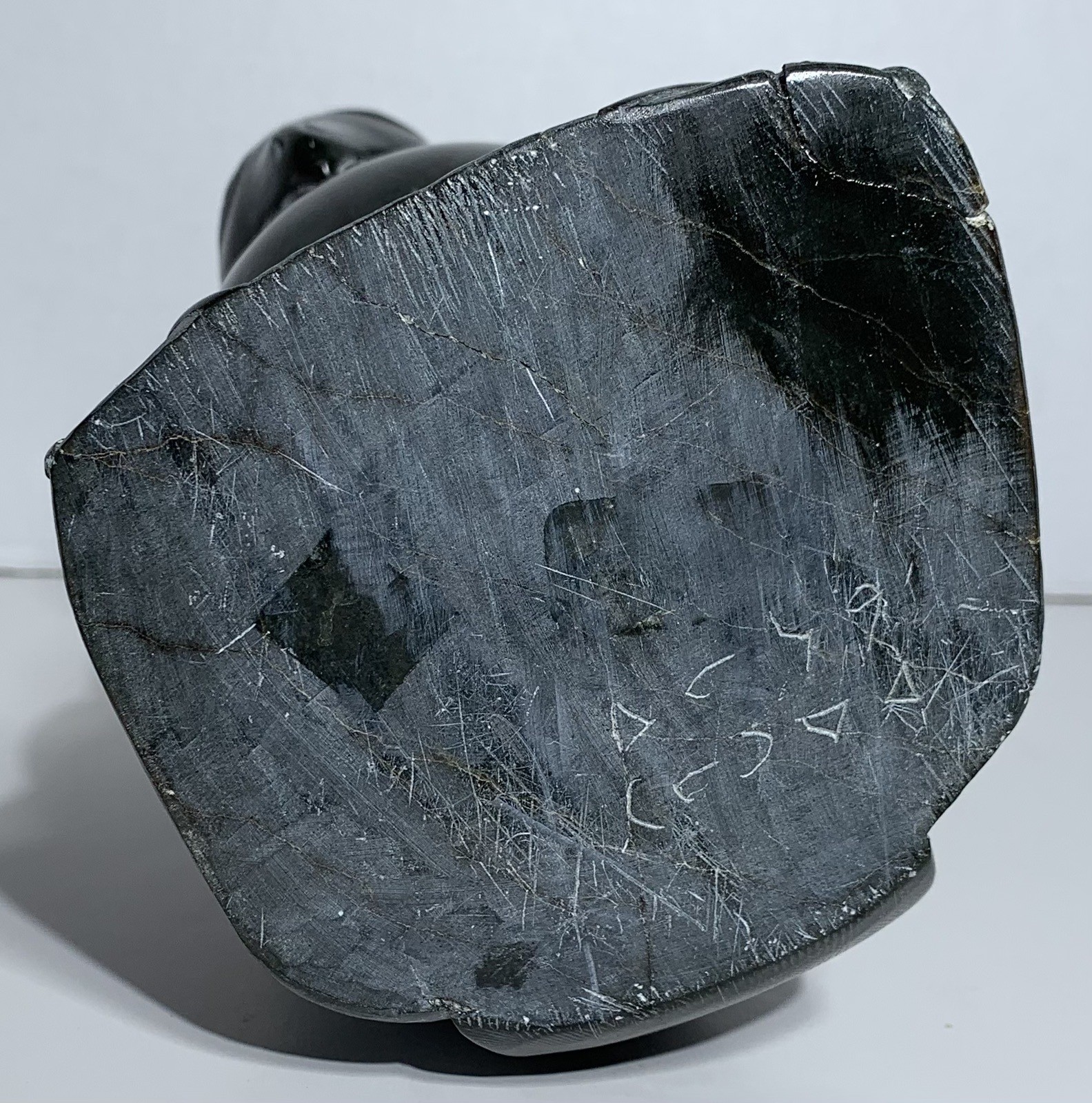 Vintage INUIT SOAPSTONE BIRD CARVING SIGNED 13” CANADIAN