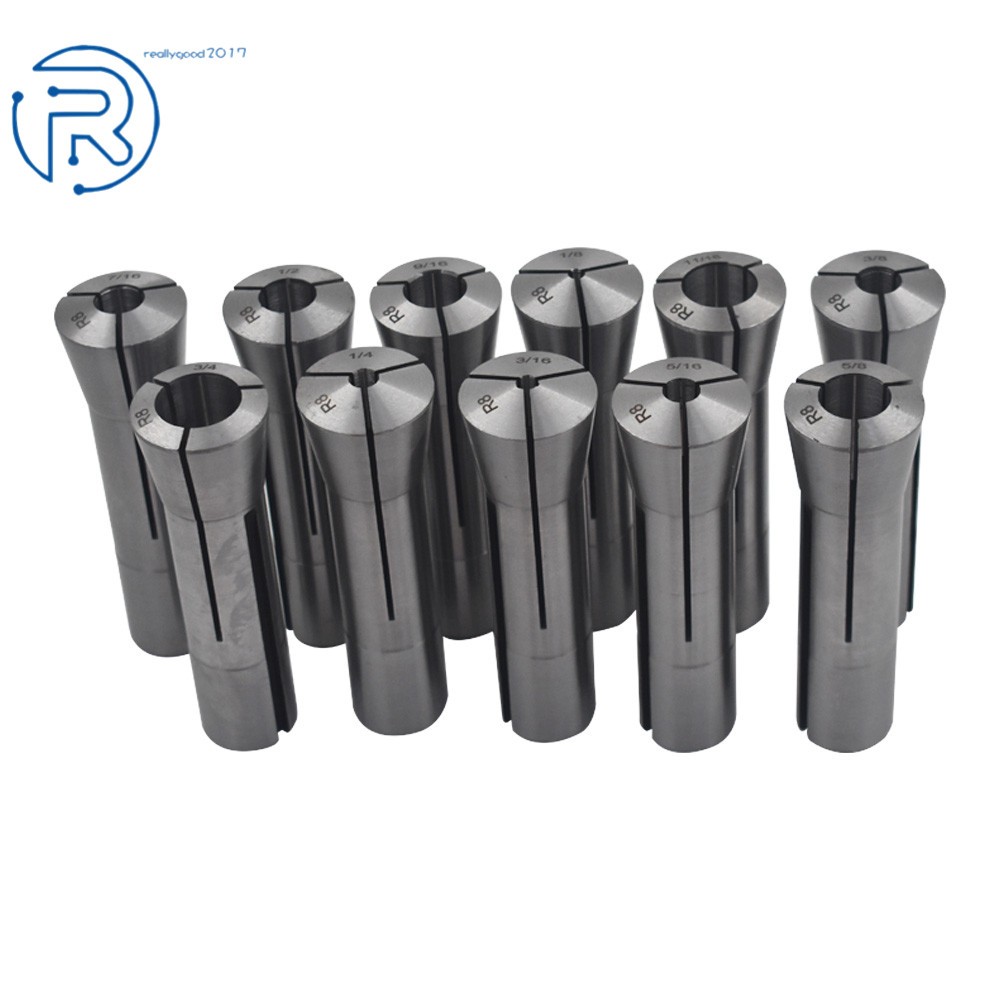 11× R8 Collet 1/8" 3/16" 1/4" 5/16" 3/8" 7/16" 1/2" 9/16" 5/8" 11/16" 3/4" New