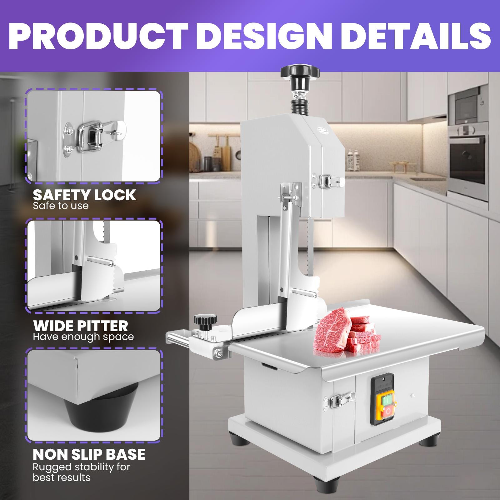 1000W Electric Bone Saw Machine w/8Blades Commercial Bandsaw Machine Bone Cutter