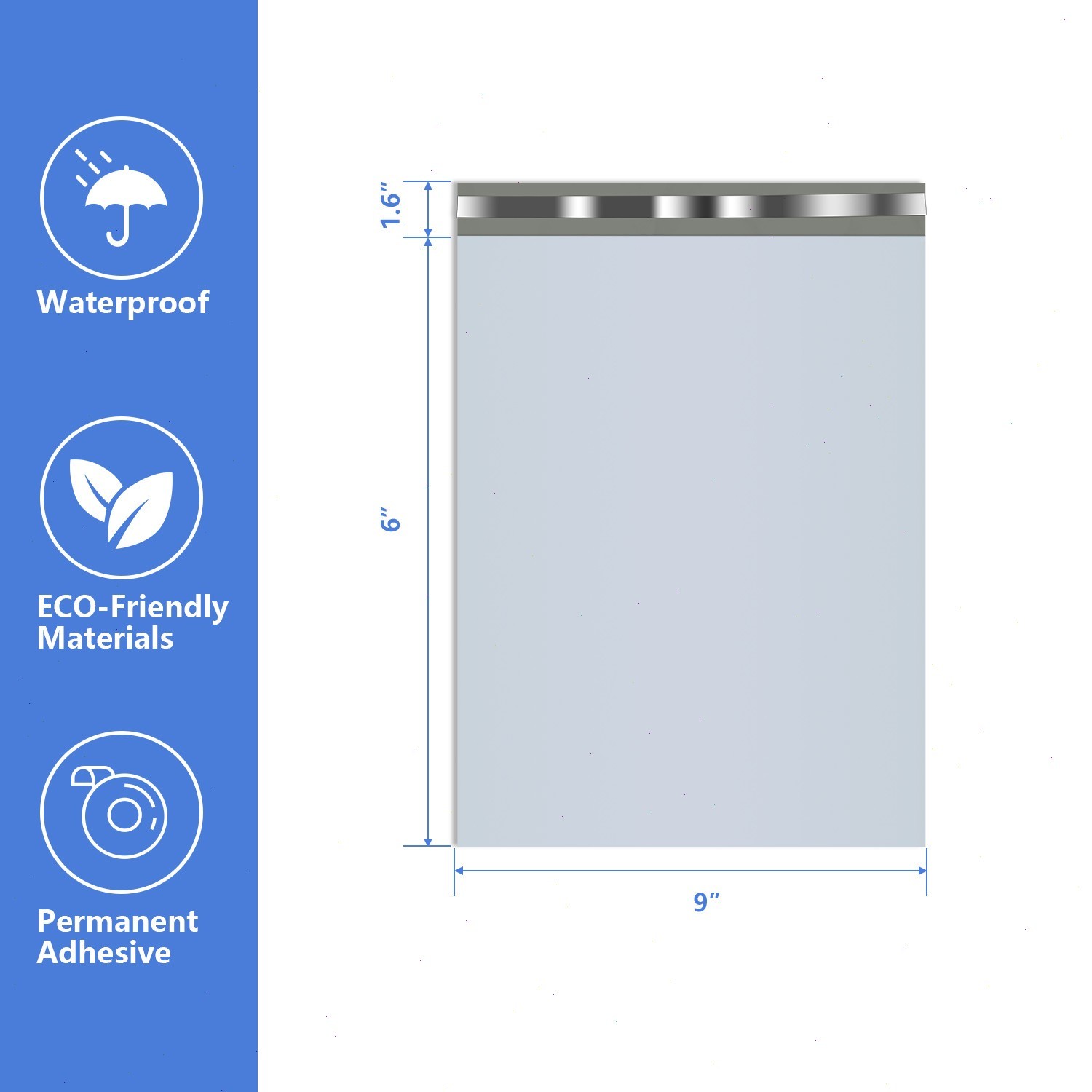 Poly Mailers Shipping Bags - 6x9 7.5x10.5 9x12 10x13 12x15.5 14x17 19x24 24x24