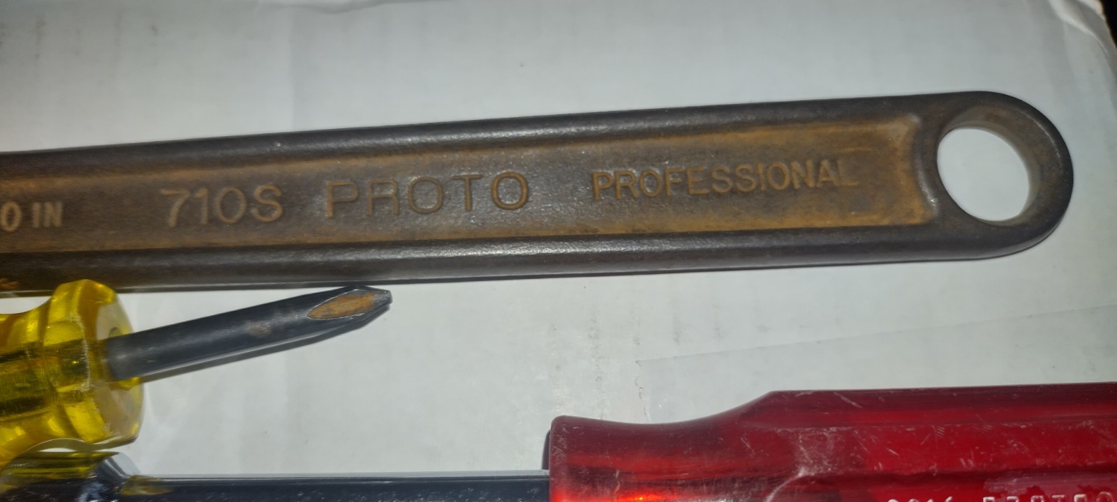 PROTO Professional 710S, 10in. Adjustable Wrench - USA - & 9 random Proto tools