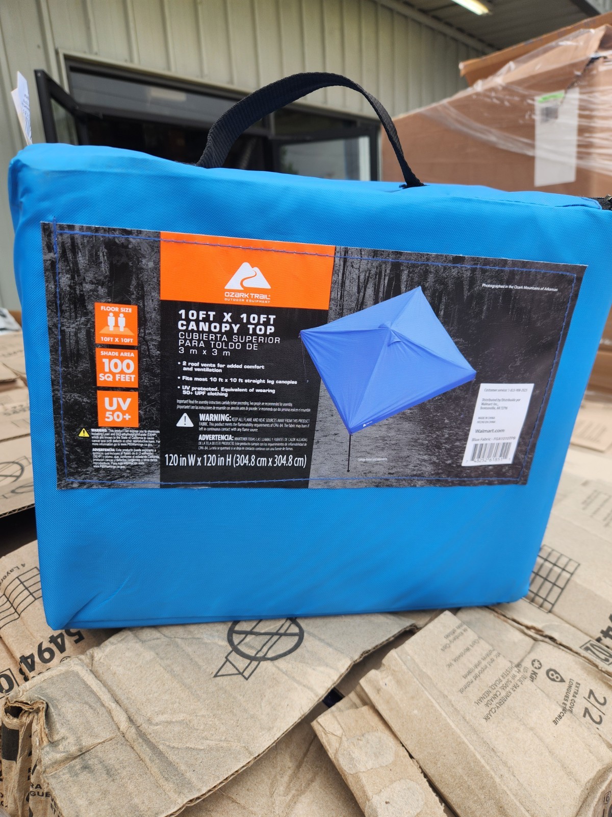 Ozark Trail 10x10 replacement Canopy Gazebo Shelter - Blue ONLY THE CANOPY