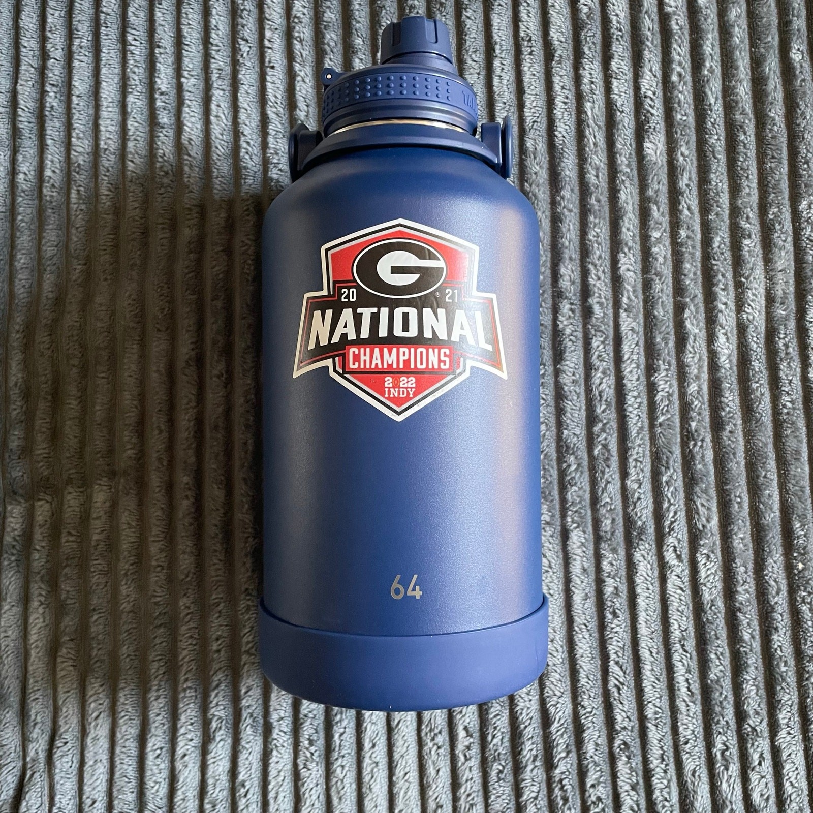 Takeya Actives 64oz Insulated Water Bottle Midnight Blue Leakproof- UGA Dawgs