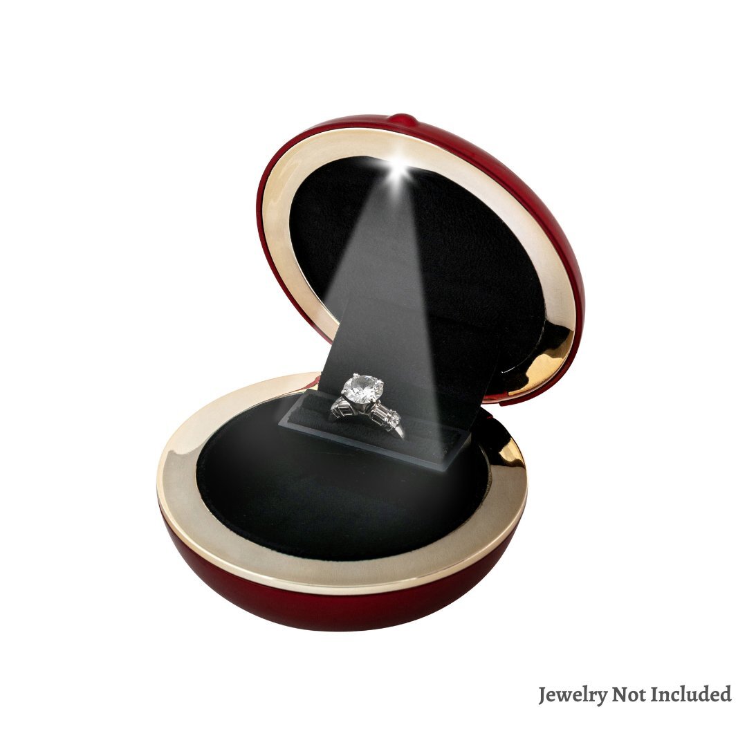 Novel Box Slim LED Lighted Wedding Engagement Jewelry Ring Presentation Box