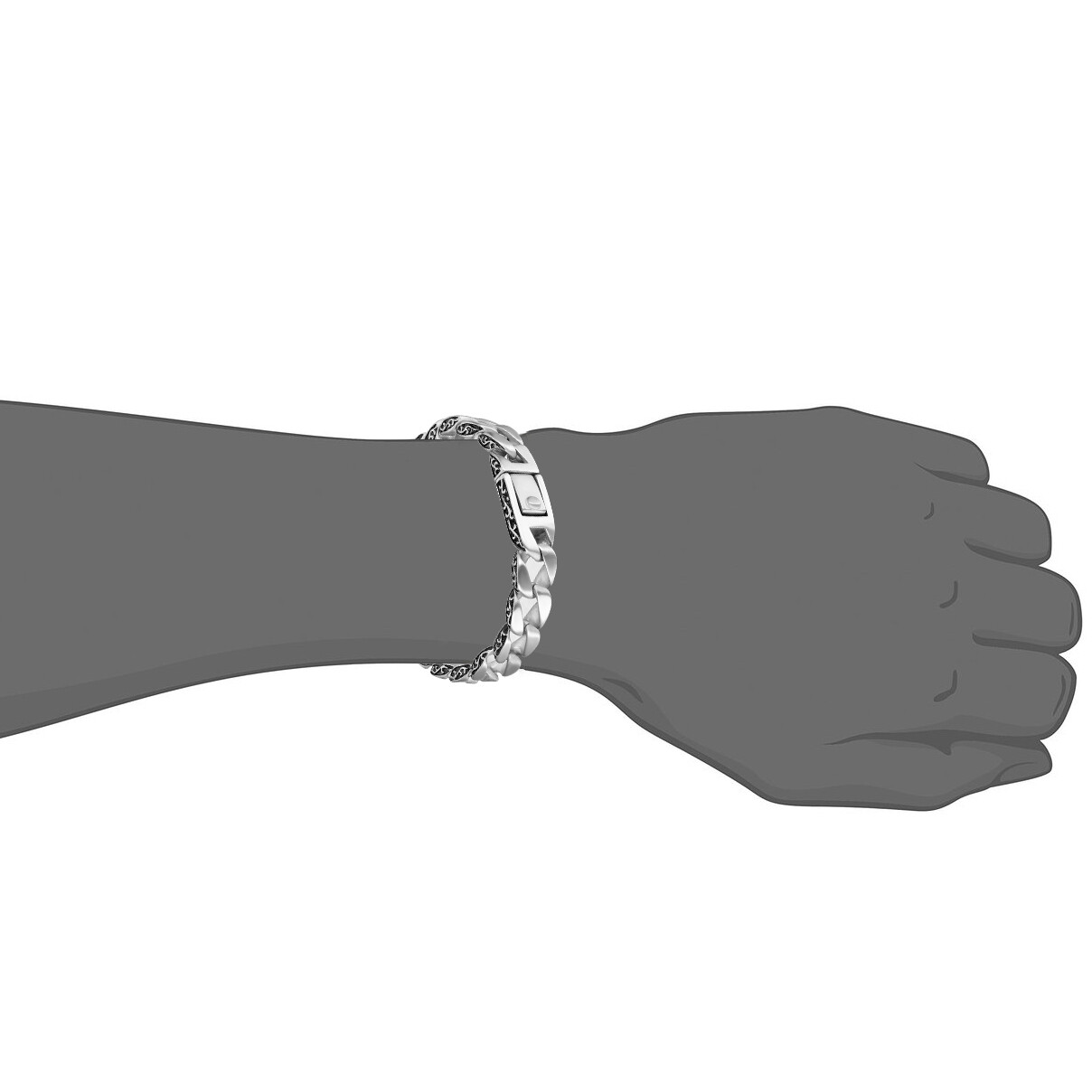 Polished Stainless Steel Gothic Heavy Biker Cuban Chain Link Men's Bracelet 8.2"