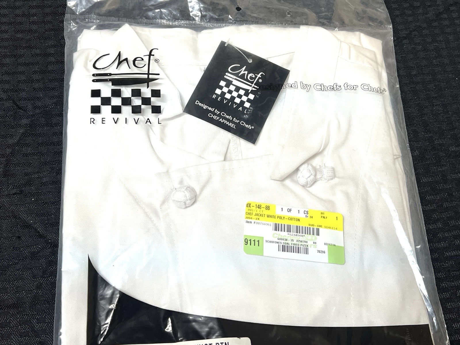 Chef Revival Chef's Cool Crew Jacket XL Chef Coat, Qty 4
