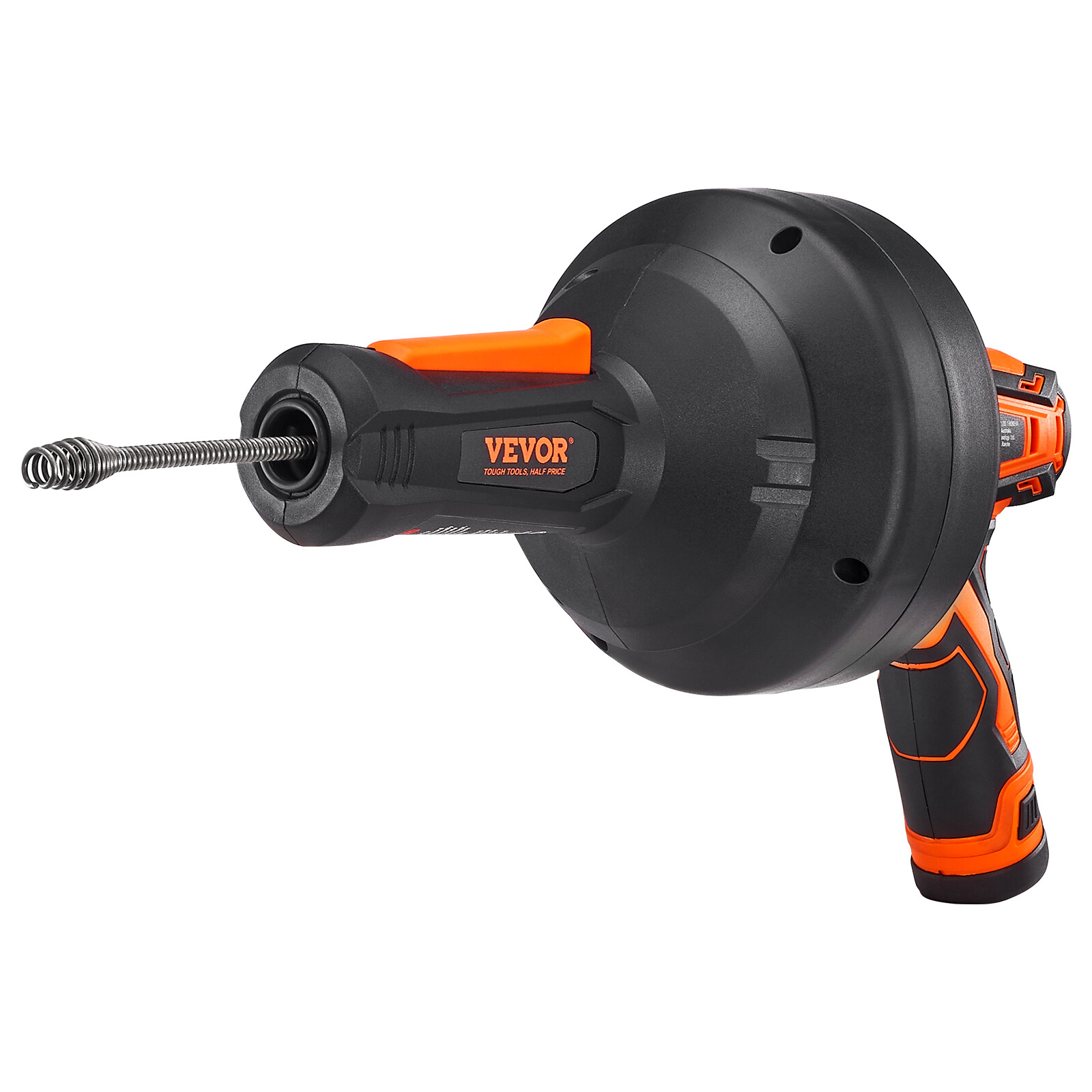 VEVOR 12V Electric Drain Auger 25FT Plumbing Snake Auto Feed for 3/4"-2" Pipes