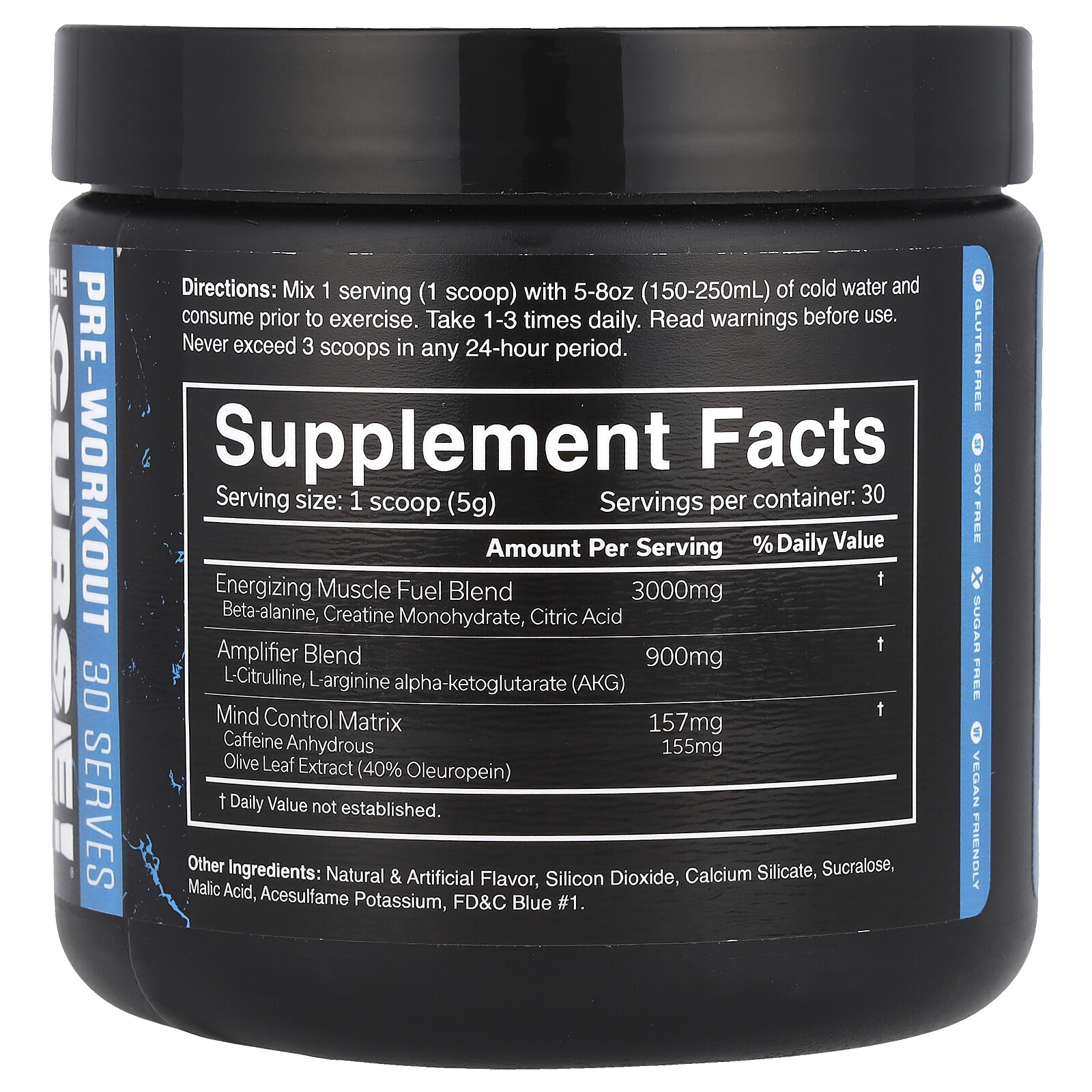 The Curse! Pre-Workout, Blue Raspberry, 5.3 oz (150 g)