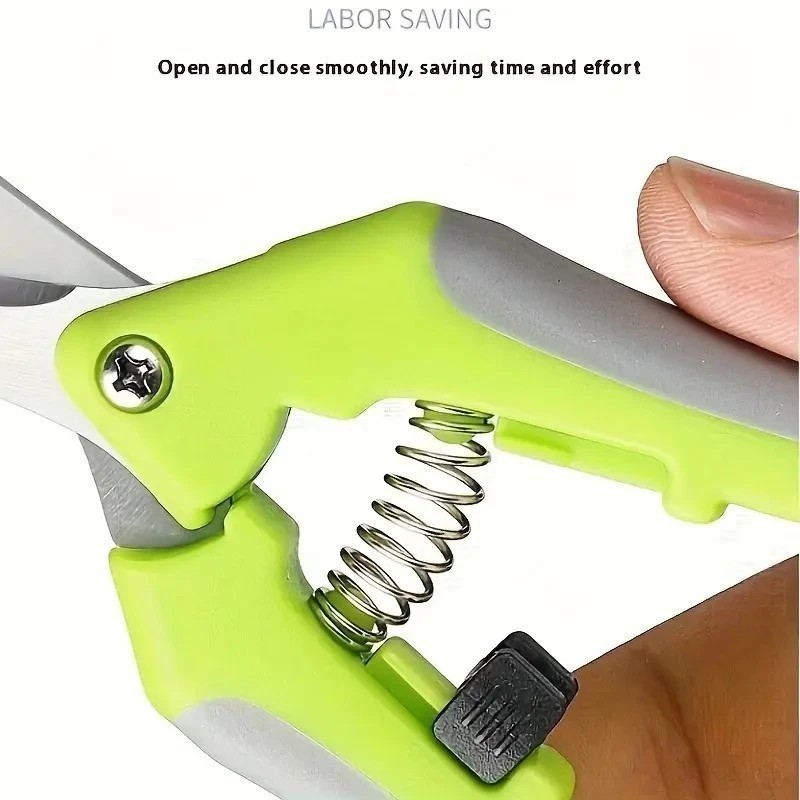 2pcs Green Garden Shears Curved Garden Shears Straight Gardening Pruning Shear