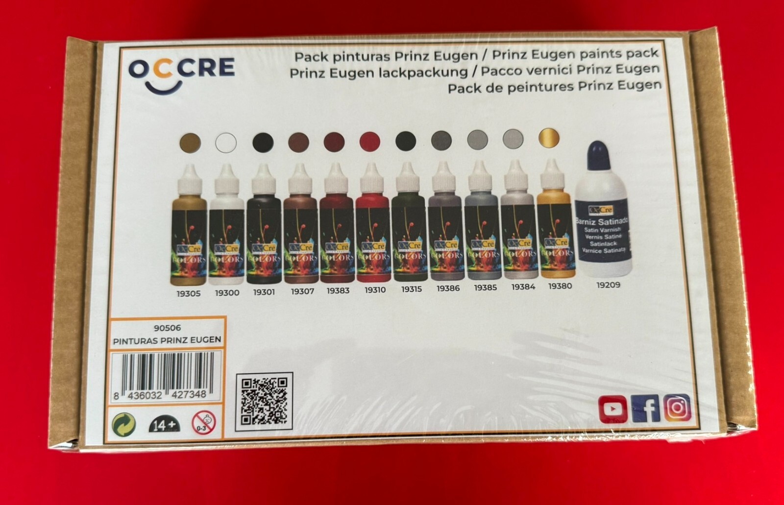 OCCRE. Prinz Eugen Acrylic Paint Pack. (Set of 12 bottles)  REF:90506.
