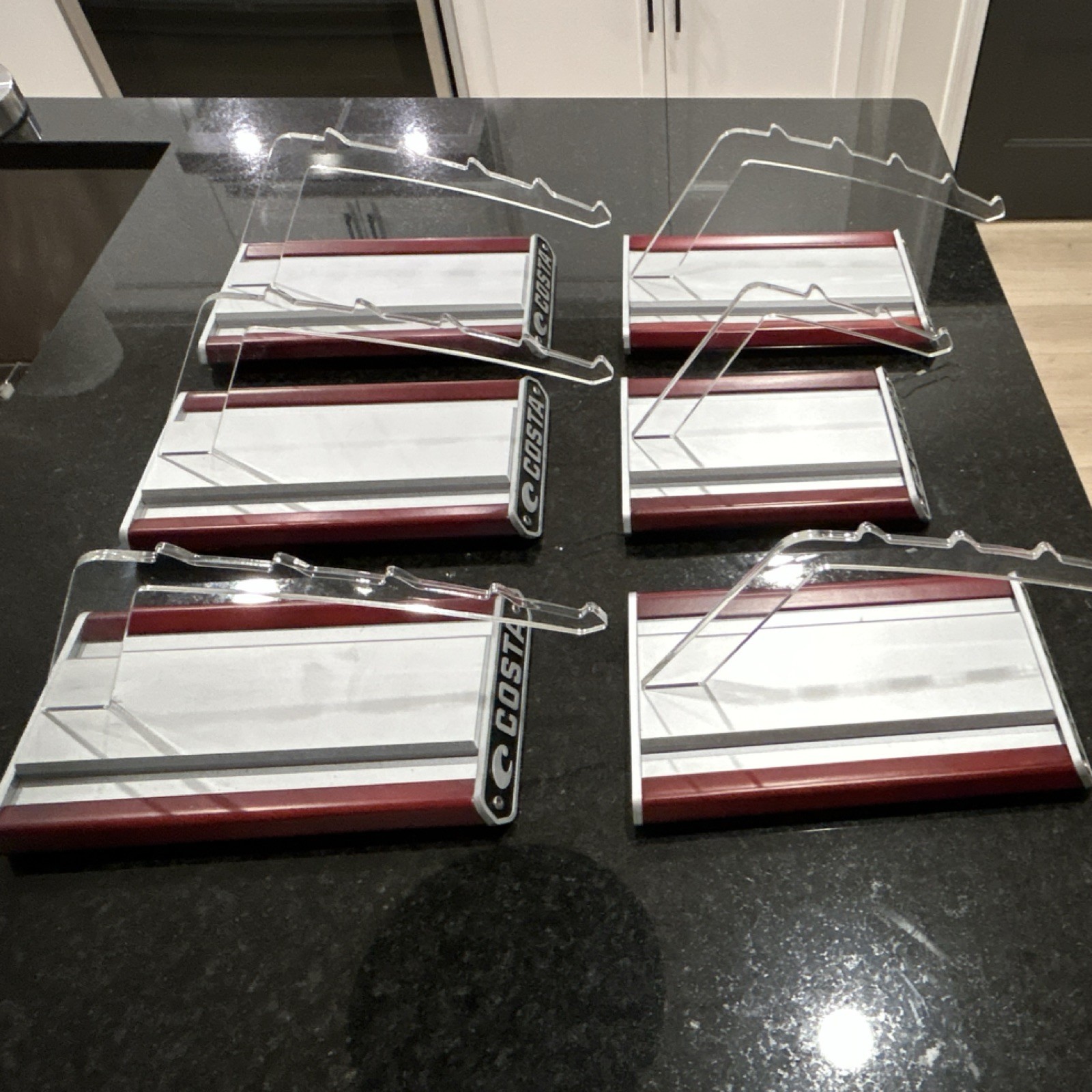 Costa Acrylic Countertop Angled Slant Back Display Case Stands Lot of 6