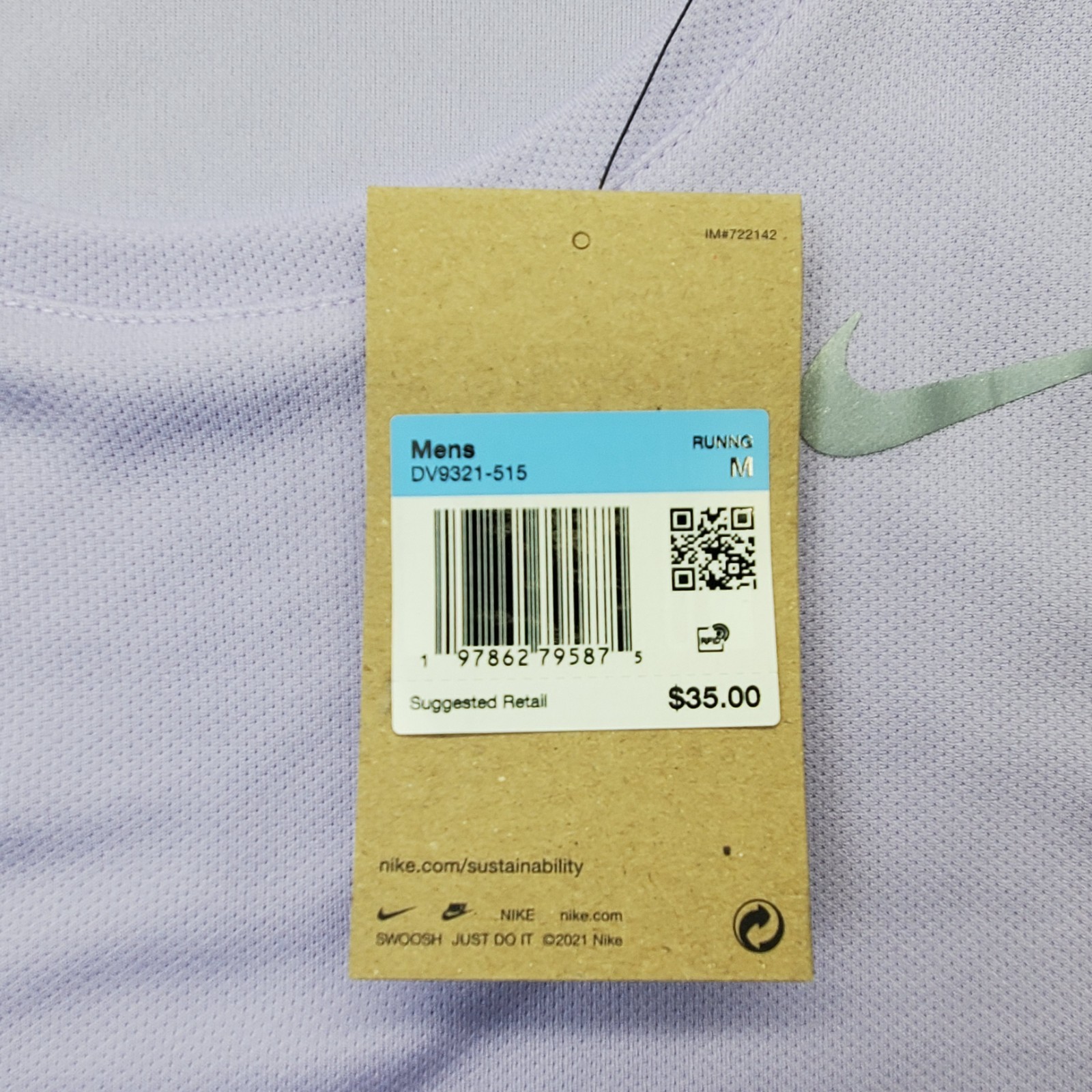 Nike Running Tank Top Mens Medium Purple Athletic Sleeveless Dri-Fit DV9321-515