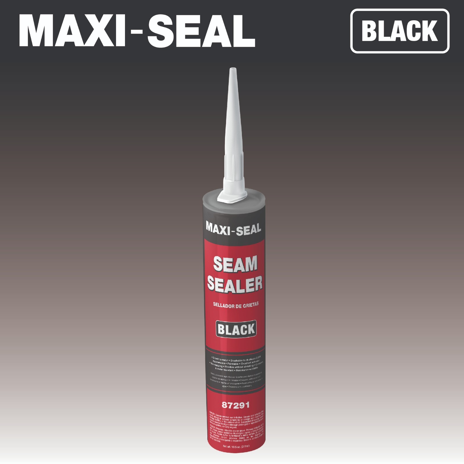 Maxi-Seal Polyurethane Seam Sealer Automotive - Black, 10.5oz Tube