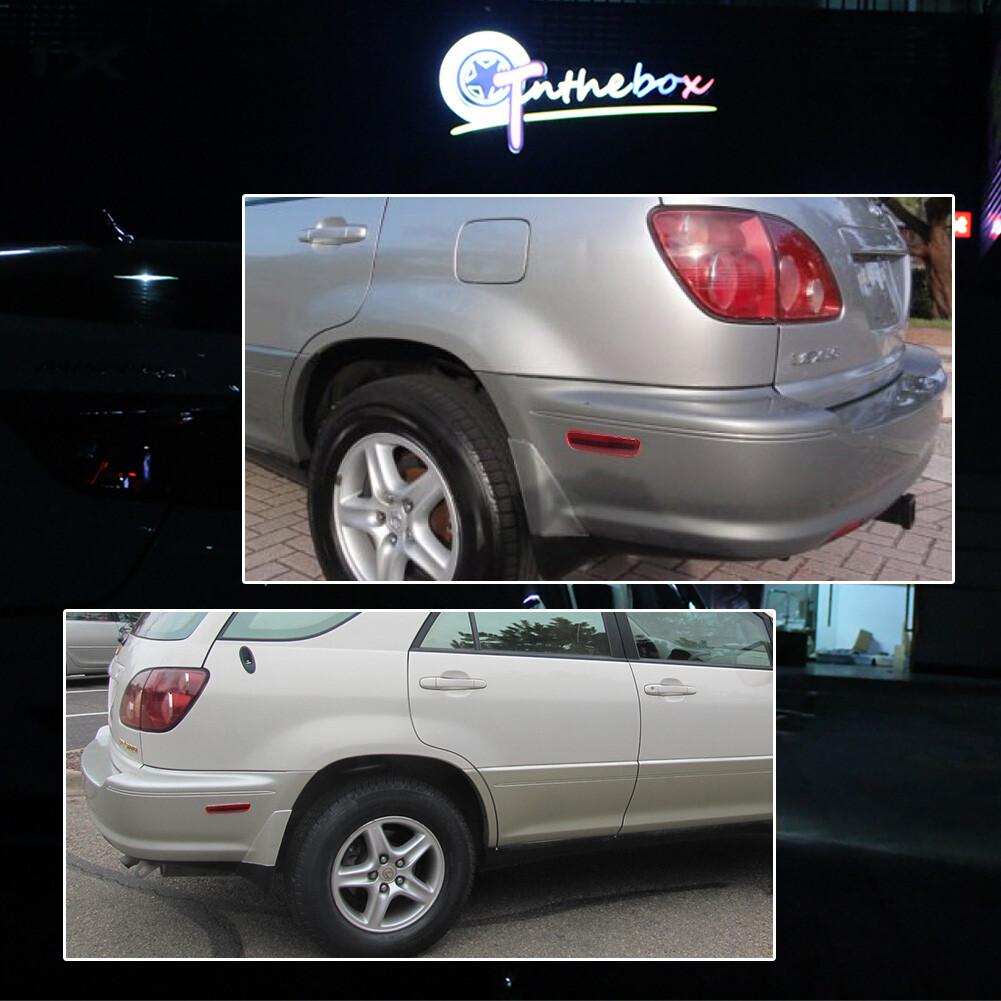 2X Red Lens Rear Bumper Side Marker Corner Lights For 1999-2003 Lexus RX300