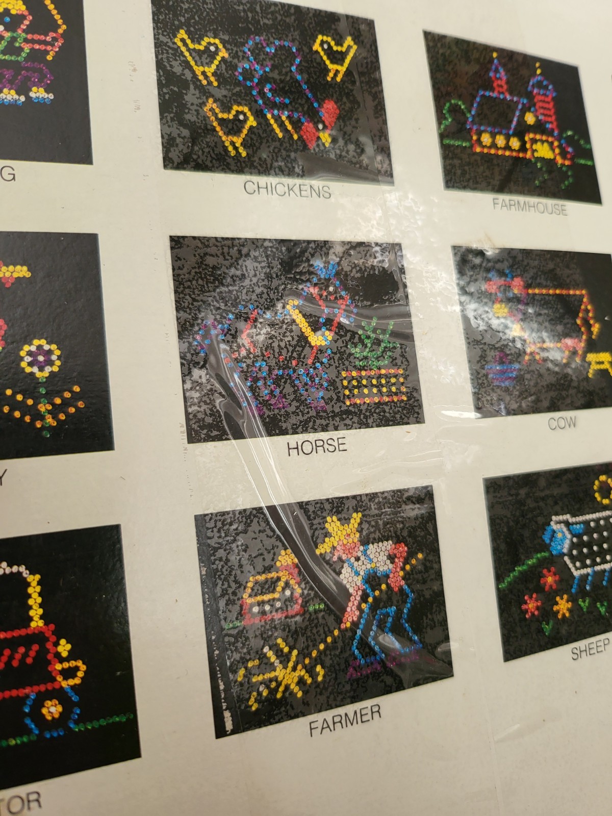 Vintage 1988 LITE BRITE Barnyard Fun COMPLETE Refill Pack Animals Classic