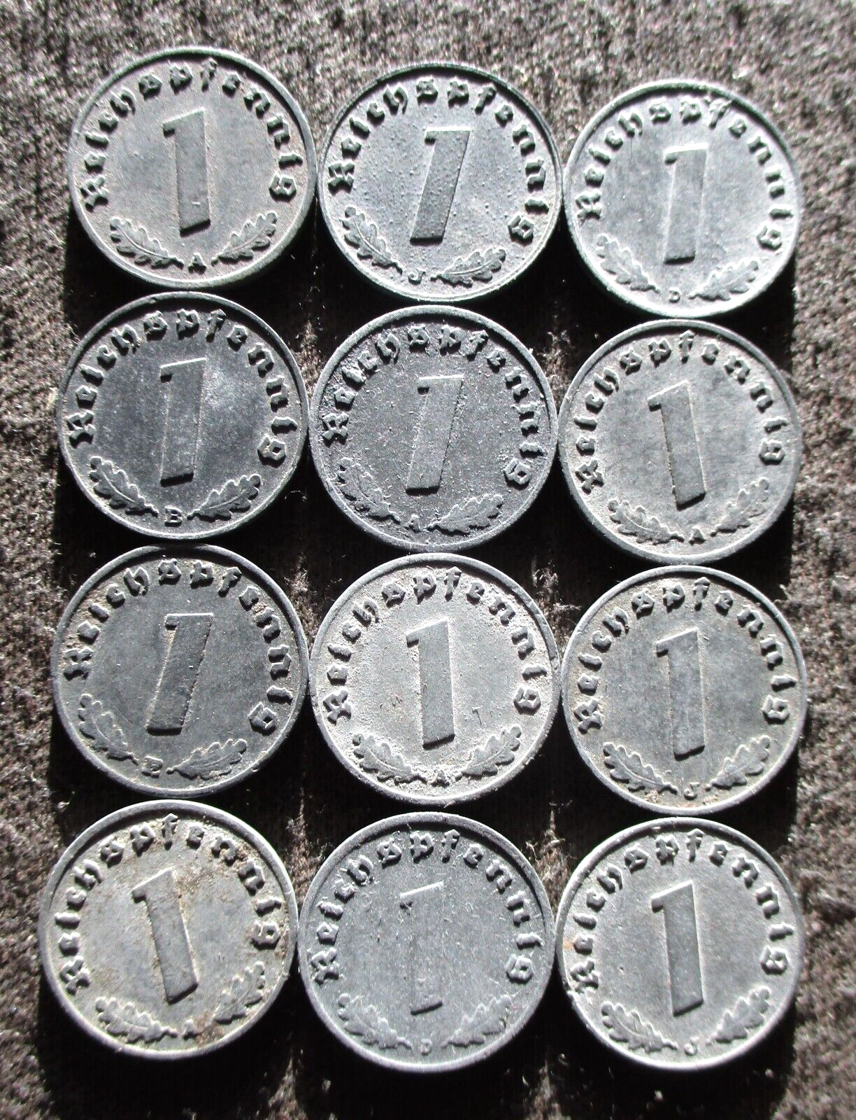 LOT OF AUTHENTIC OLD COINS OF THIRD REICH NAZI GERMANY (1940-1944) WORLD WAR II