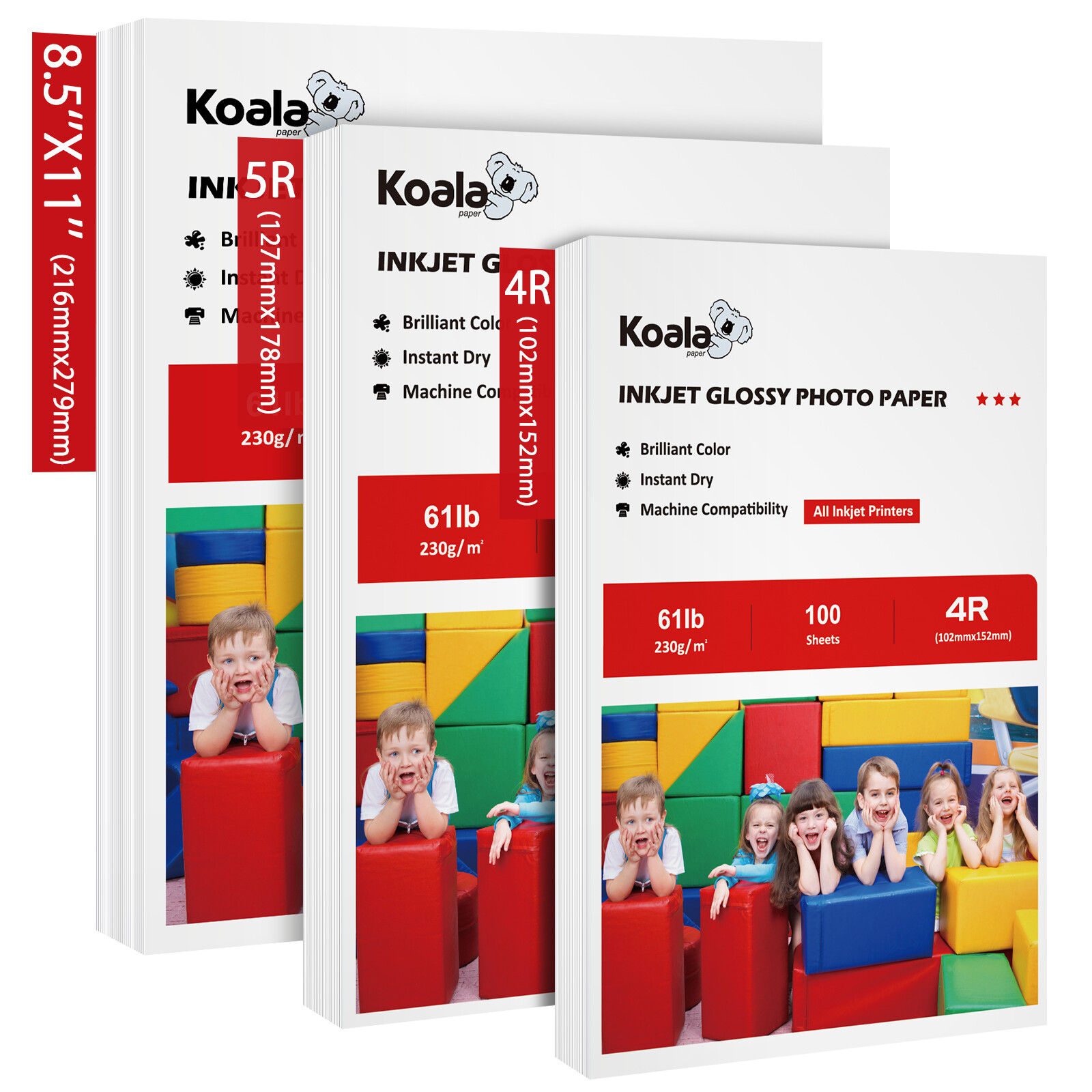 Lot Koala Inkjet Photo Paper 4X6 5X7 8.5X11 11x17 13x19 Glossy 61lb eavyweight