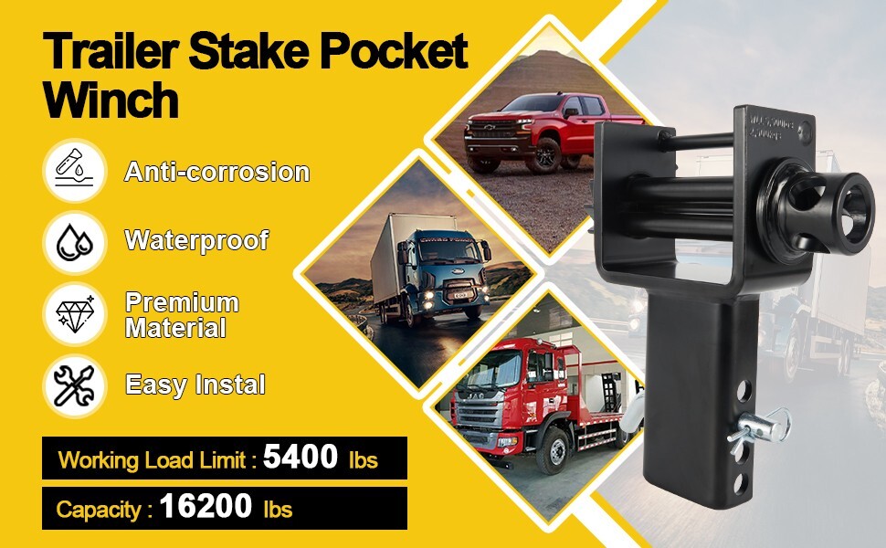 Heavy-Duty Trailer Stake Pocket D Rings with Anti-Loss Cord Stake Pocket