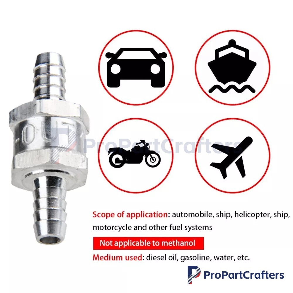 2 Pack 3/8" 10mm Fuel Line Inline Check Valve Fuel Diesel Gas One Way Non Return