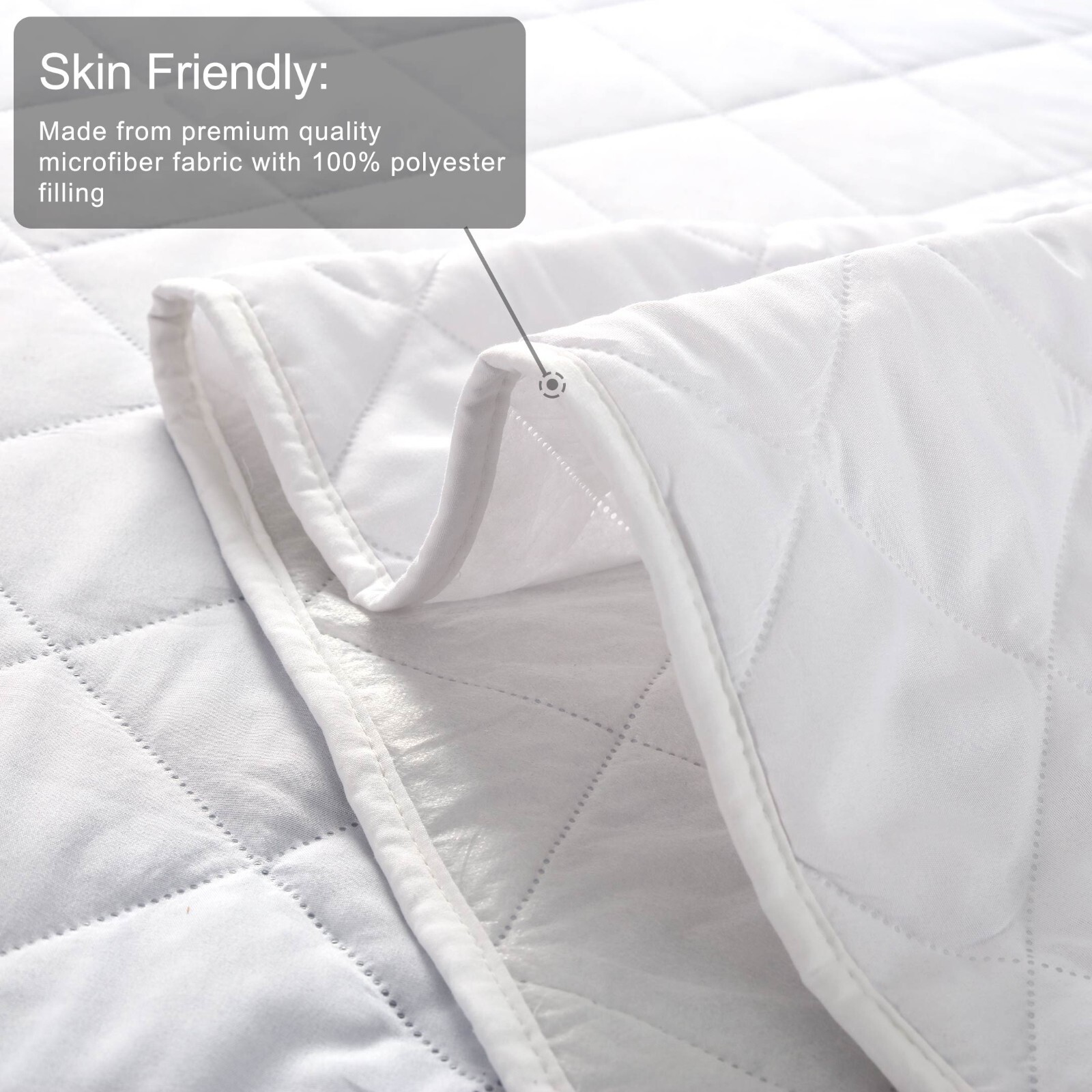Luxurious Full Size Quilted Mattress Protector, Mattress Pad with Elastic Stripe