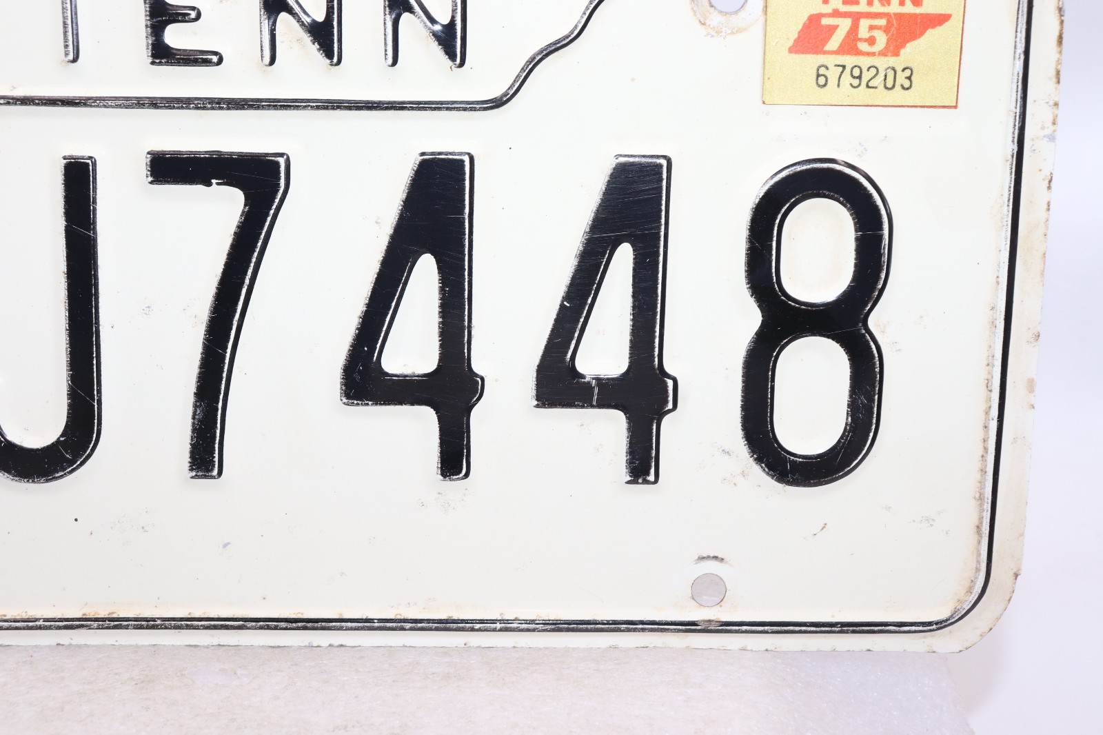 1971-1975 Tennessee License Plate Knox County " 3-J7448 "