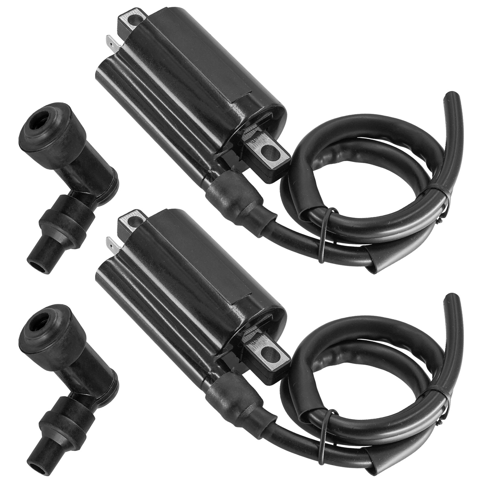 2x Ignition Coil w/ Spark Plug Boot Cap for Kawasaki KAF620 Mule 4000 2009-2021