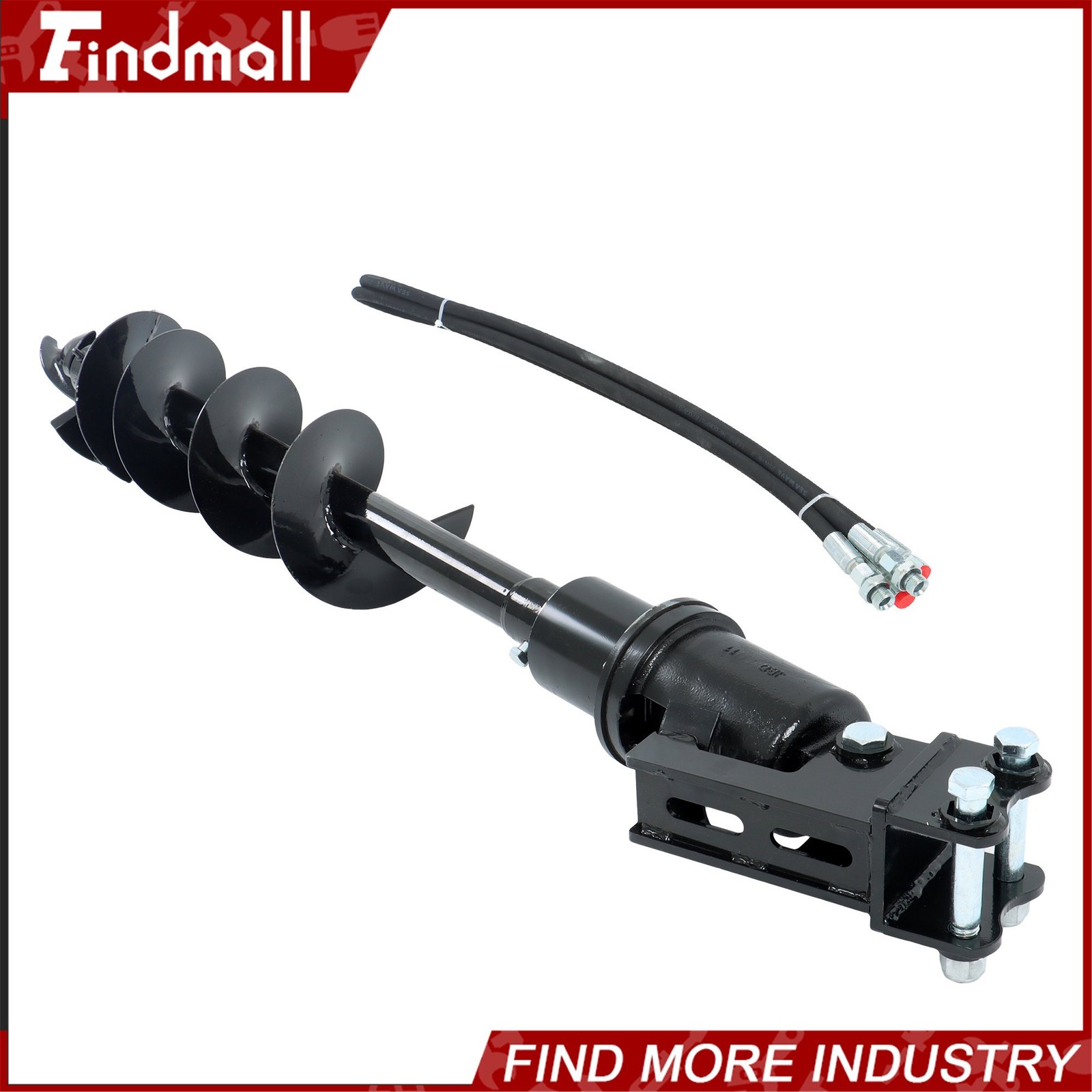 Findmall 200mm Diameter Auger Drill with Hoses For 1-1.5Ton Mini Excavator