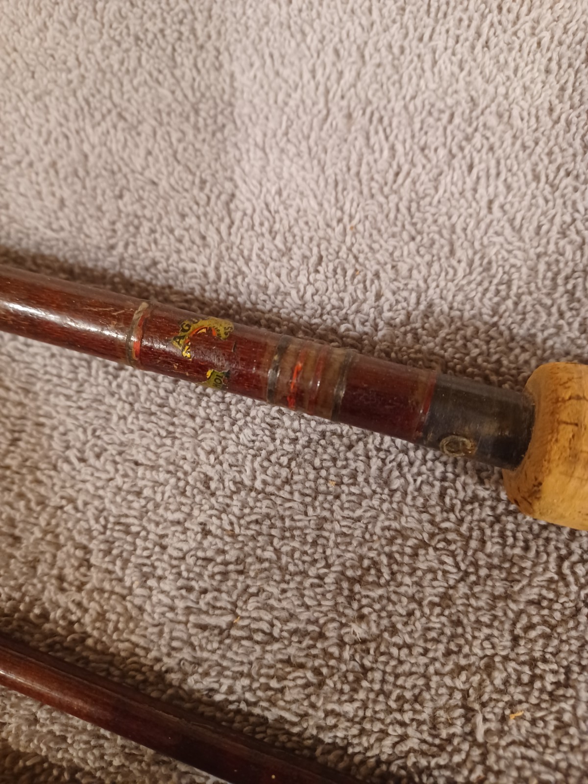 Vintage Montague Holloglass 8 1/2 FT 2 Piece Fly Fish Rod. missing one eye.