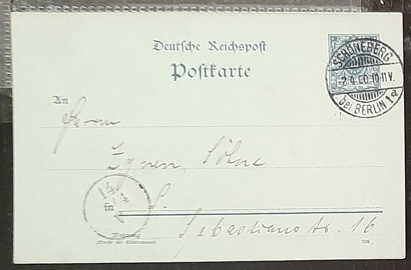 y(GER-861) GERMANY 1900 REICHPOST 2pf postal postcard used (3) different cards