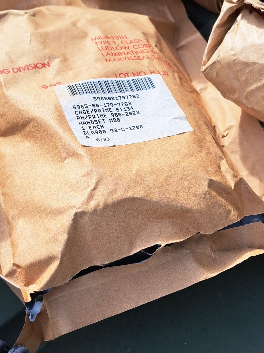 NOS Vintage M80/U Dynamic Radio Microphone Handset ARMY NAVY Old Style Plug M80