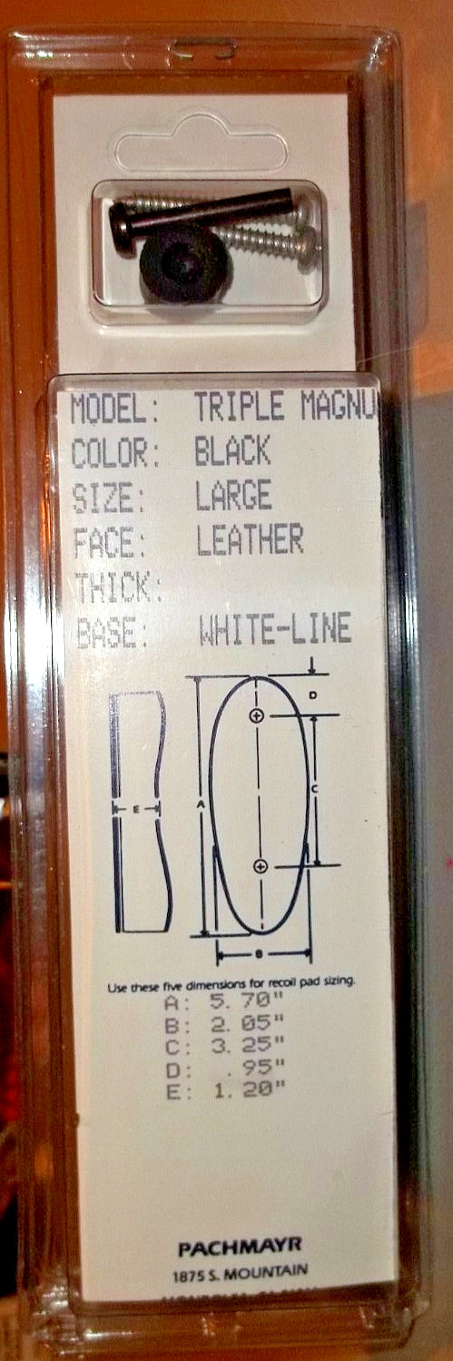 Pachmayr Model T-660-L-LE-BL Pad-Triple Magnum ~ NEW IN PACKAGE ~ FREE SHIPPING