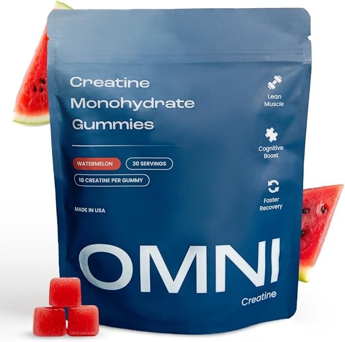 OMNI Creatine Monohydrate Gummies - Supports Muscle Growth, Low Sugar 90 Count