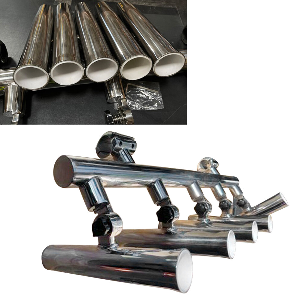 Fishing Console Boat T Top Rocket Launcher Stainless Steel 2"Clamp 5 Rod Holder