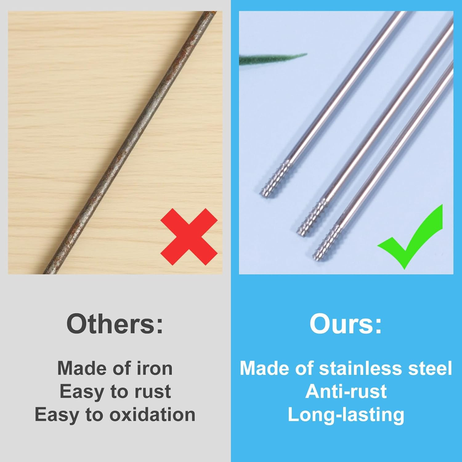 20 Rust-Resistant Stainless Steel Pen Extenders for Beadable Pens (4.6")