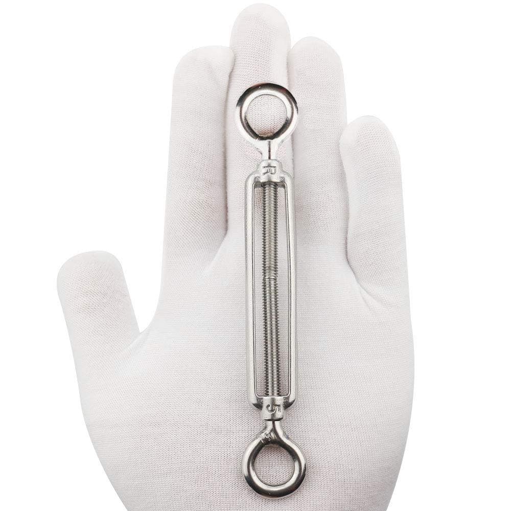 10 Pack M5 Turnbuckle Eye and Eye, 304 Stainless Steel Turnbuckle Wire Tensio...
