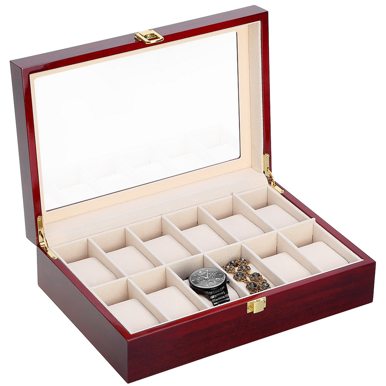 3/6/10/12/24 Slots Watch Box Watch Case Organizer Watch Jewelry Display Case